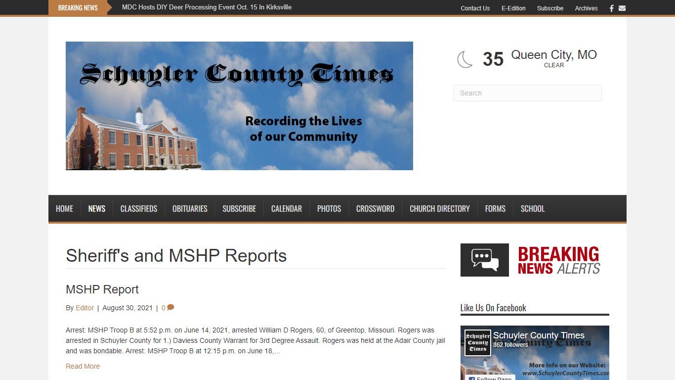 Sheriff’s and MSHP Reports – The Schuyler County Times